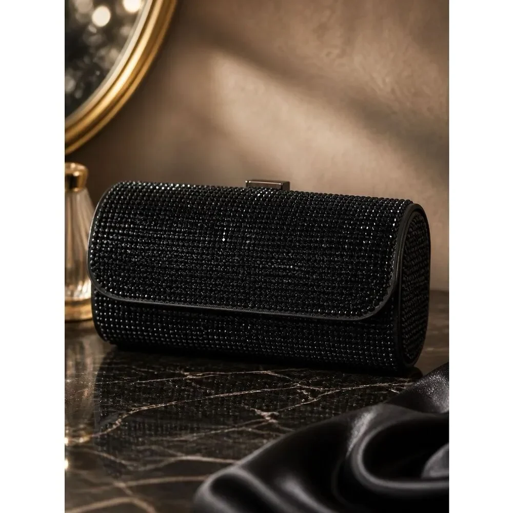 BLACK JEWLED SUNGLASSES/GLASSES CASE